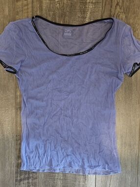 D&G Dolce & Gabbana Underwear Lavender Purple Sheer Mesh Tee Y2k Vintage Small